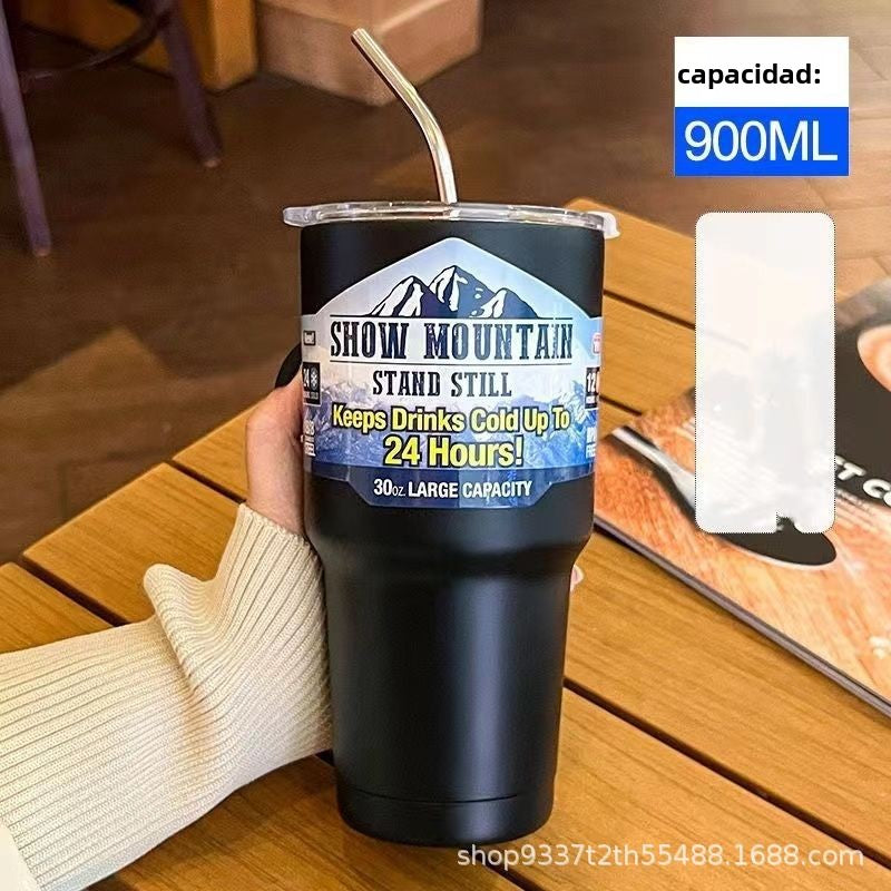 Large Capacity Water Cup: New Stainless Steel Double Drink Cup for Drinks, Shakes, and Iced Tea