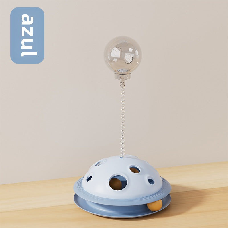 Nuevo Juguete para Gatos: Bola de Comida con Resortes y Plato de Juego Interactivo