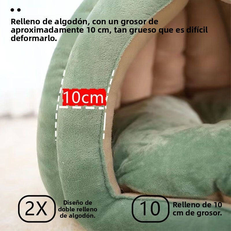 Pumpkin Cat Bed with Leaf Design: Warm, Washable, All-Season Pet Bed
