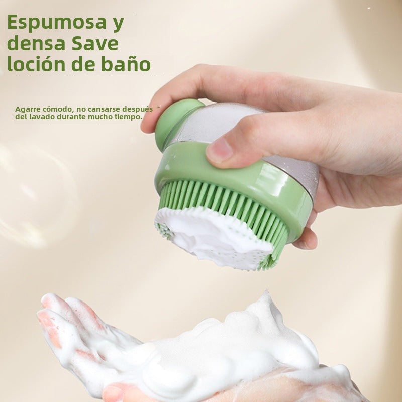 Cepillo de aseo para mascotas con espuma densa y mango ergonómico. Perfecto para el baño de perros y gatos, proporcionando limpieza y masaje.