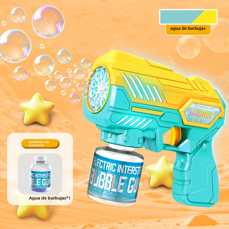 Pistola de burbujas eléctrica para niños: juguete automático con luces LED, perfecto para fiestas y juegos al aire libre