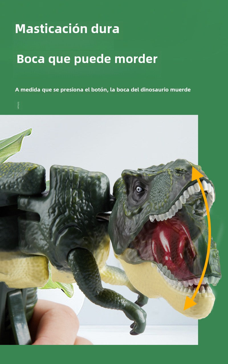 Mandíbula del dinosaurio HD101 con función de mordida al presionar botón. Juguete antiestrés ideal para niños curiosos y activos.